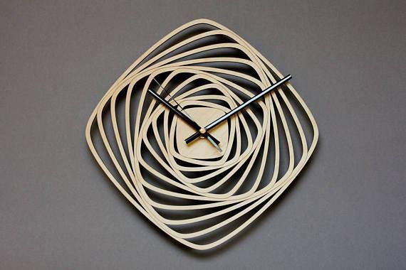 Laser Cut Spiral Square Wooden Wall Wall CDR File