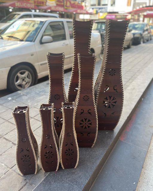 Laser Cut Arabic Style Wooden Flower Vase CDR File