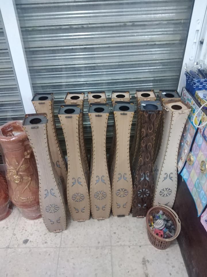 Laser Cut Arabic Style Wooden Flower Vase CDR File
