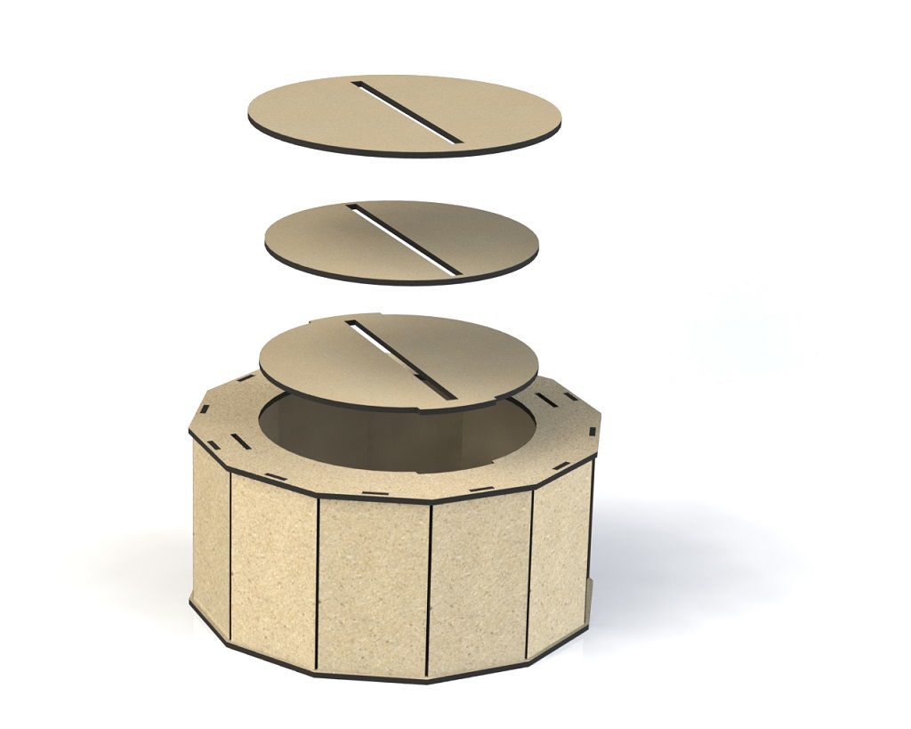 Wooden Wishing Well Card Box Laser Cut File