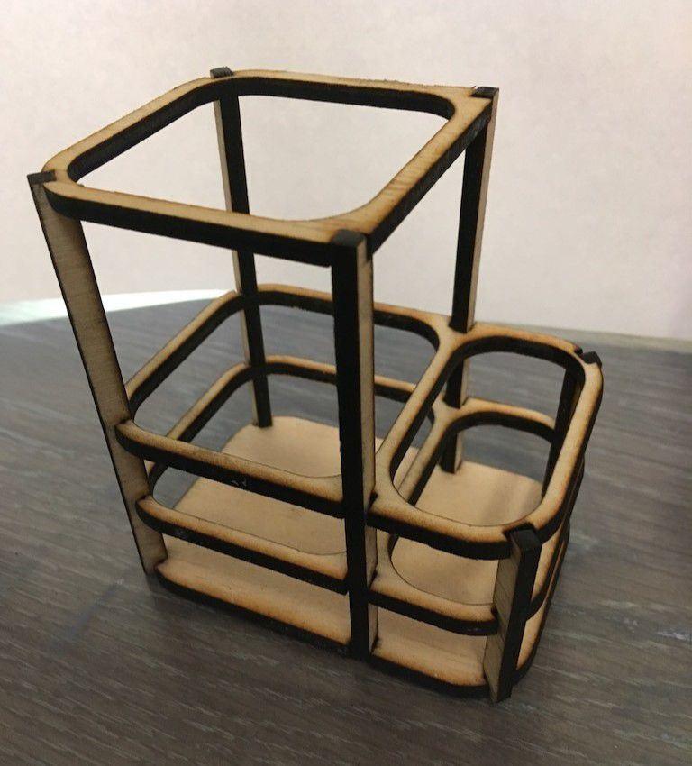 Laser Cut Layered Pen Holder Stand Vector