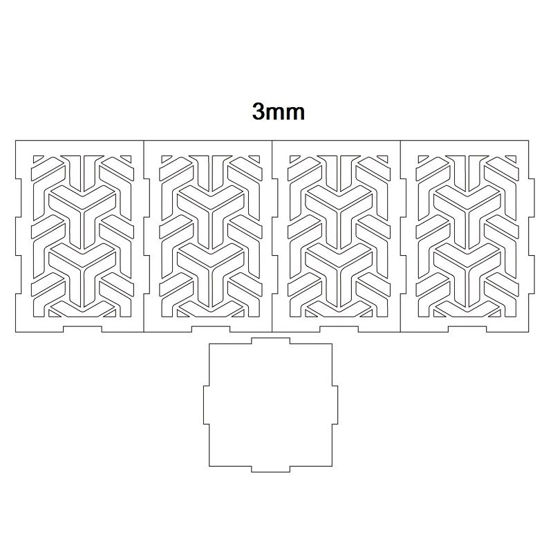 Laser Cut Square Pencil Pen Holder Cup File