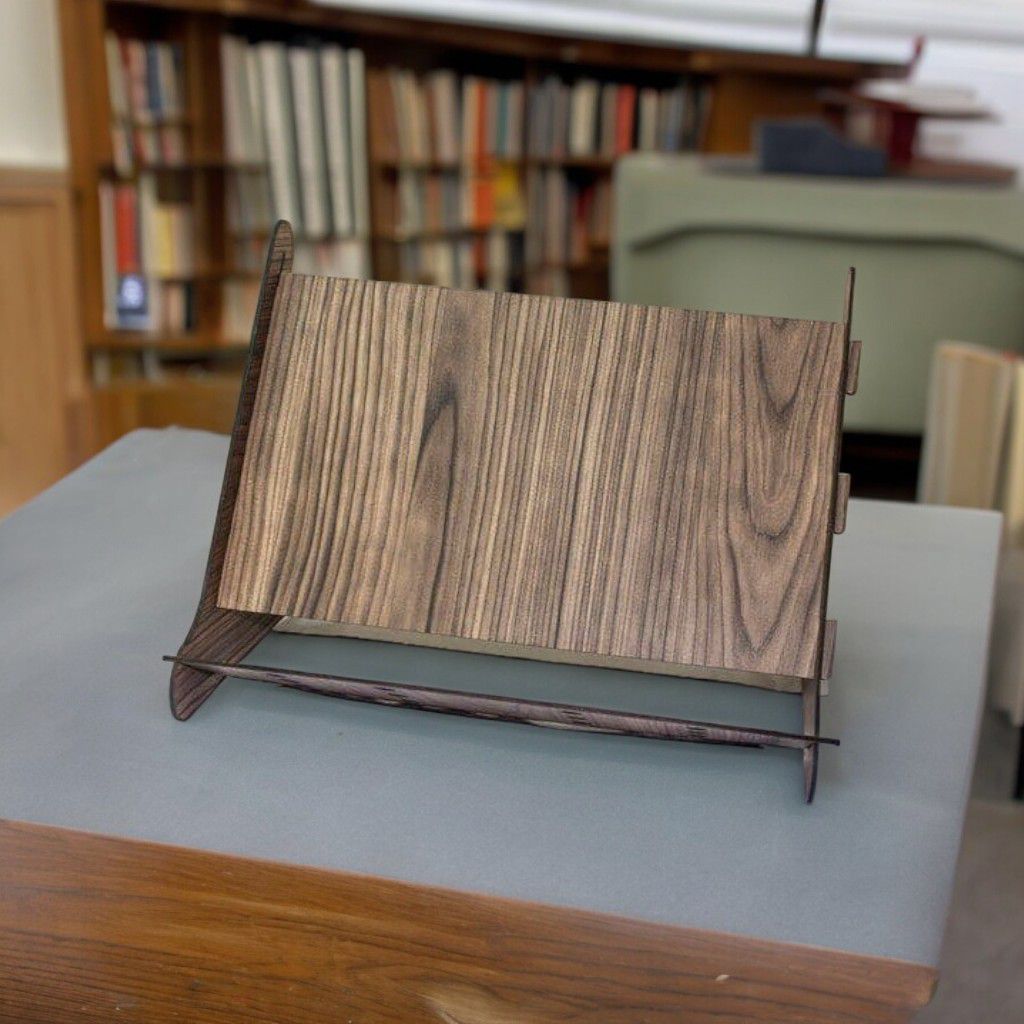 Laser Cut Wooden Book Stand for Reading Vector