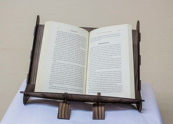 Laser Cut Wooden Book Stand for Reading Vector