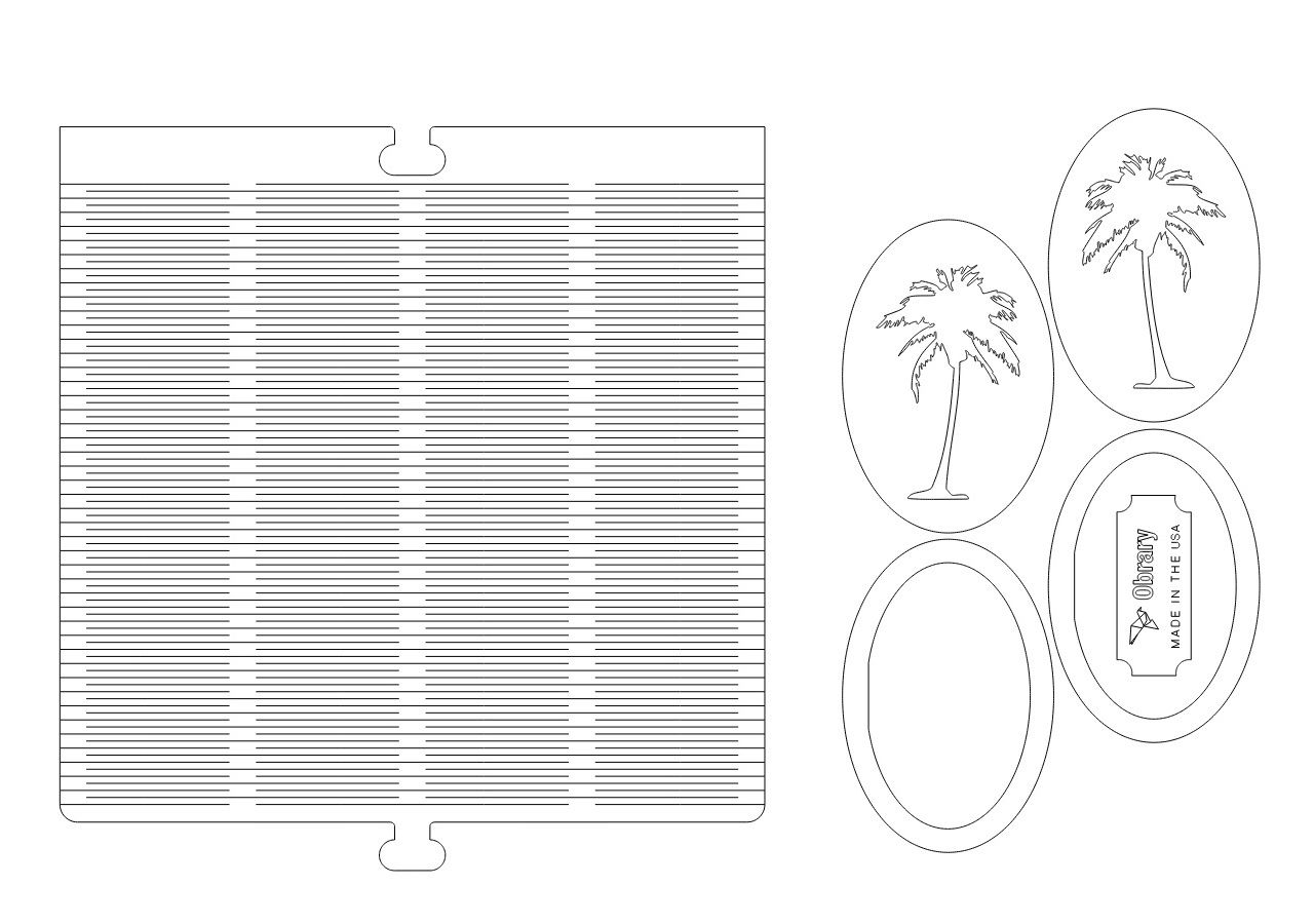 Laser Cut Living Hinge Sunglasses Case Vector