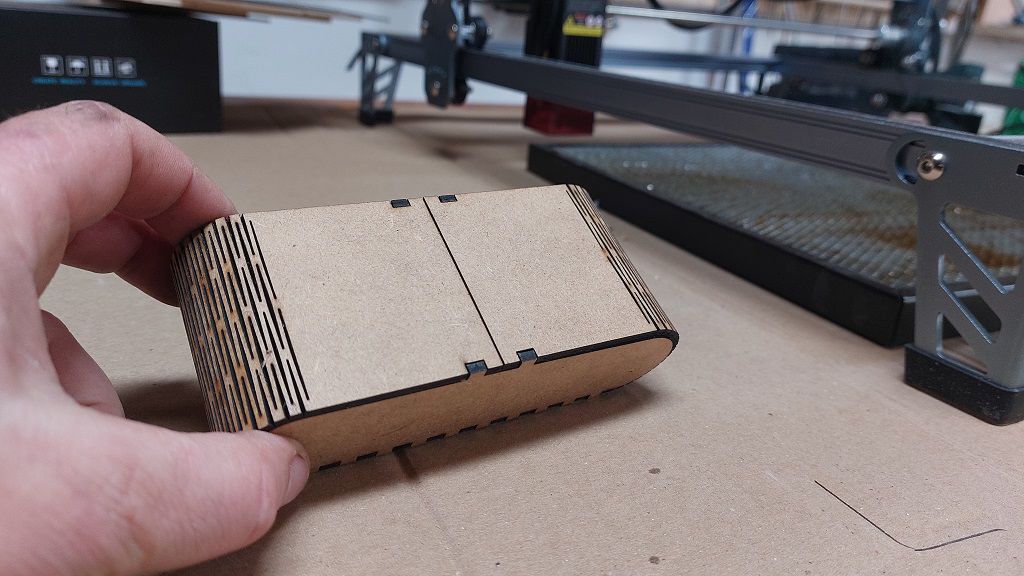 Laser Cut Wood Living Hinge Eyeglass Case Vector