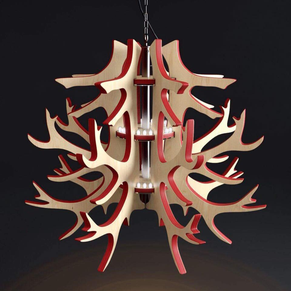 Laser Cut Antlers Chandelier Vector