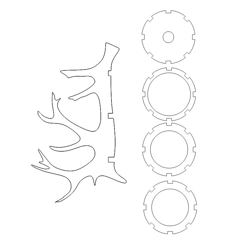 Laser Cut Antlers Chandelier Vector