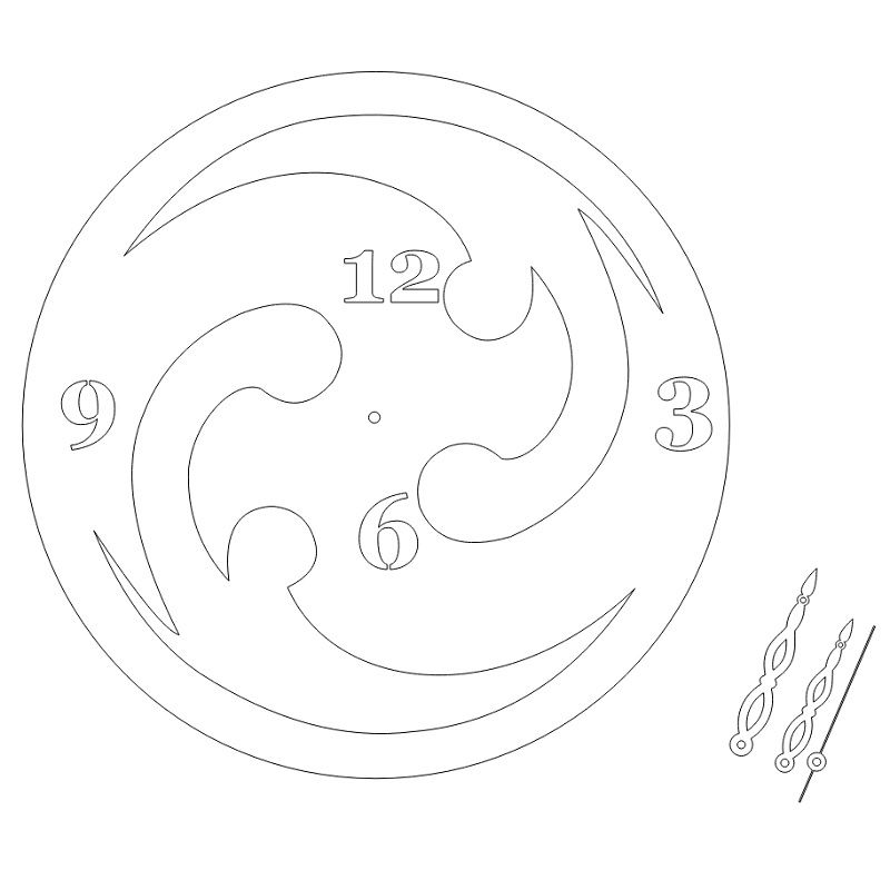 Laser Cut Wheel Art Round Wall Clock Vector