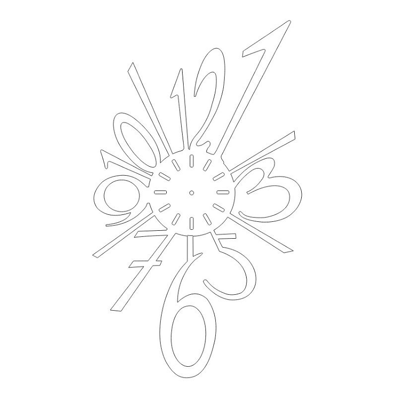 Laser Cut Wooden Big Bang Wall Clock Vector