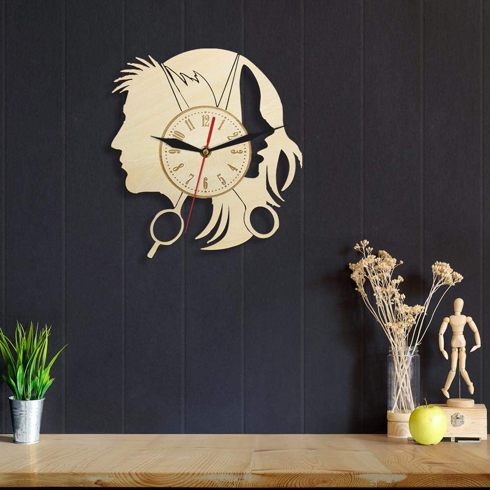 Laser Cut Beauty Parlour Hairdressers Modern Wall Clock Vector