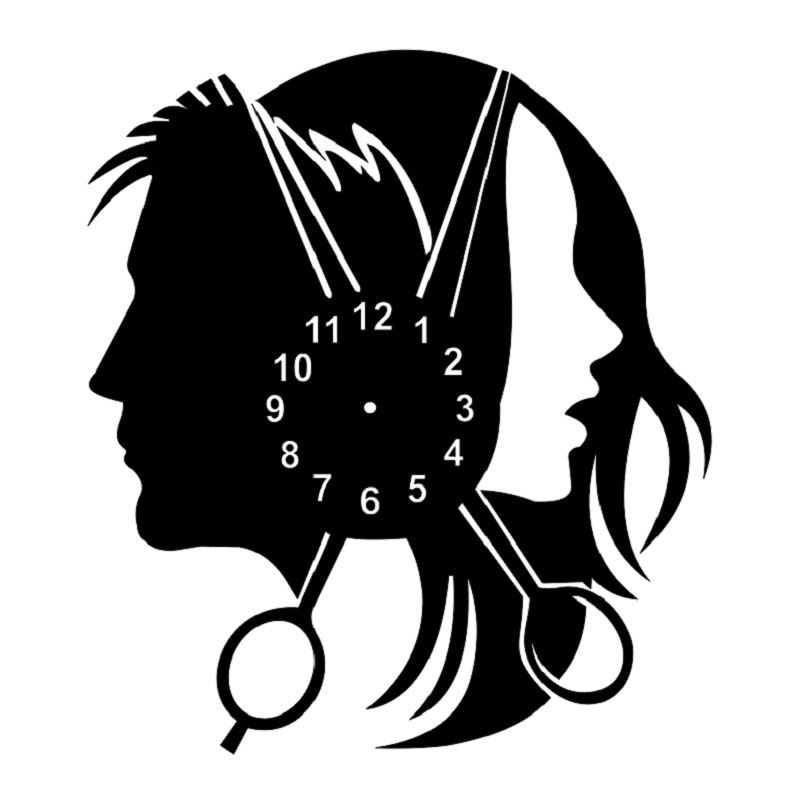 Laser Cut Beauty Parlour Hairdressers Modern Wall Clock Vector