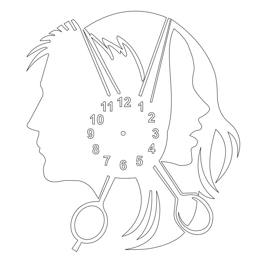 Laser Cut Beauty Parlour Hairdressers Modern Wall Clock Vector