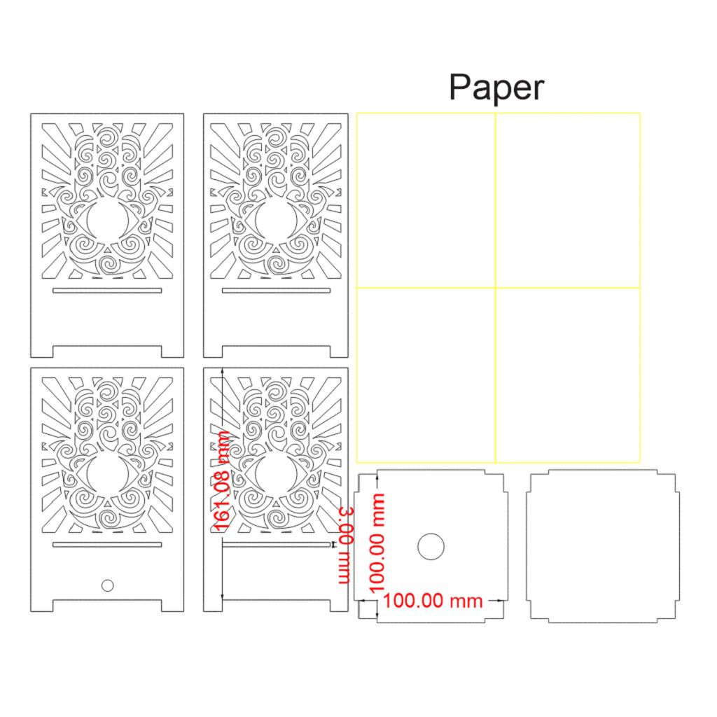 Laser Cut Wooden LED Light Box Vector