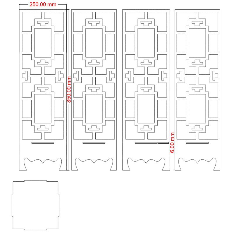 Laser Cut Wooden Box Floor Lamp Vector