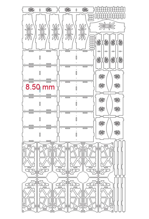 Laser Cut 2 Tier Bathroom Countertop Organizer Vector