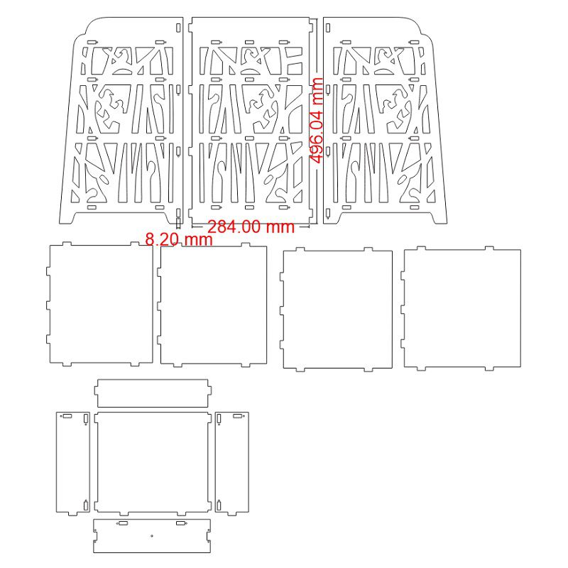 Laser Cut One Drawer Bedside Table Storage Cabinet Vector