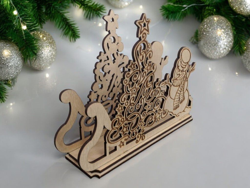 Laser Cut Christmas Napkin Holder Tissue Holder Vector