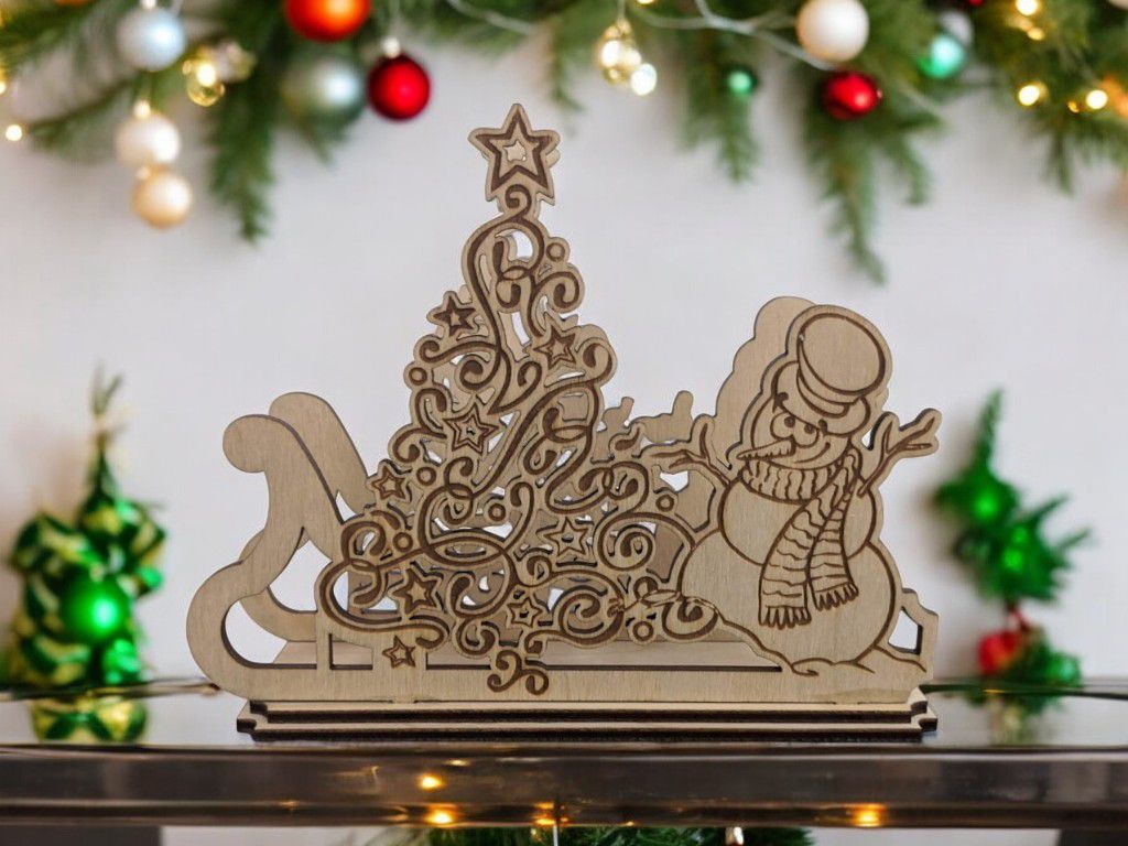 Laser Cut Christmas Napkin Holder Tissue Holder Vector