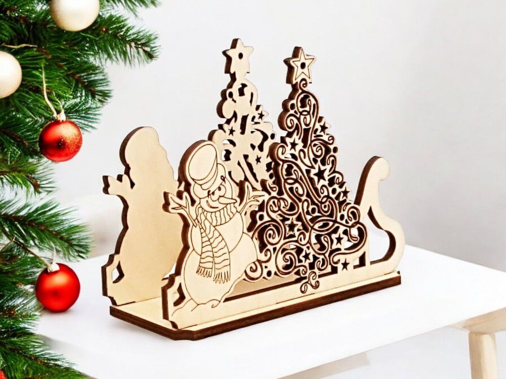 Laser Cut Christmas Napkin Holder Tissue Holder Vector