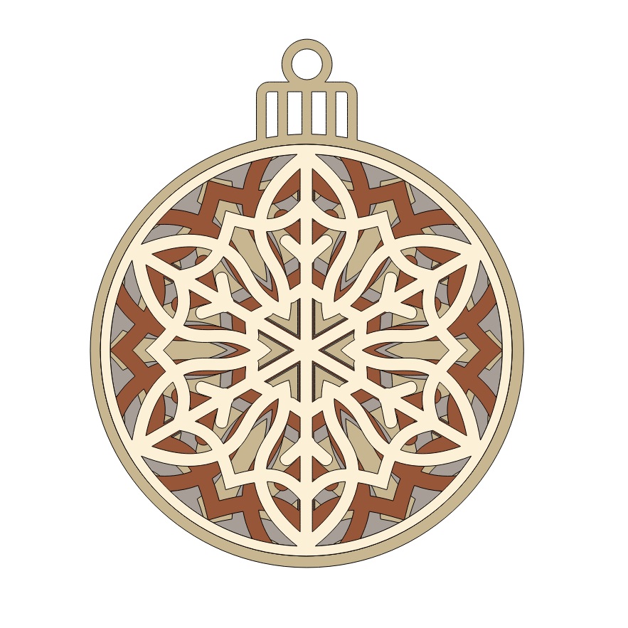 Laser Cut Layered Christmas Tree Ornament Vector