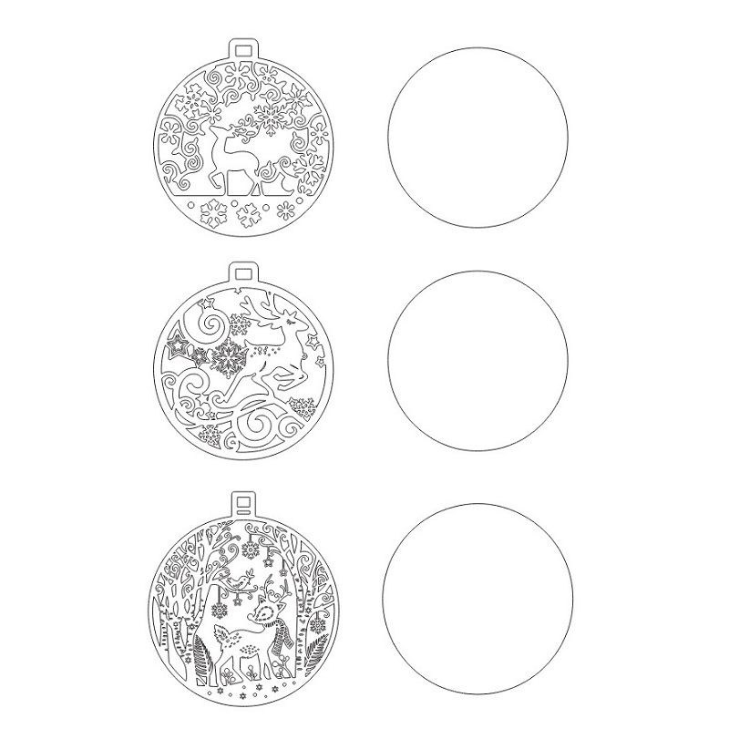 Laser Cut Winter Wonderland Ornament for Christmas Tree Vector