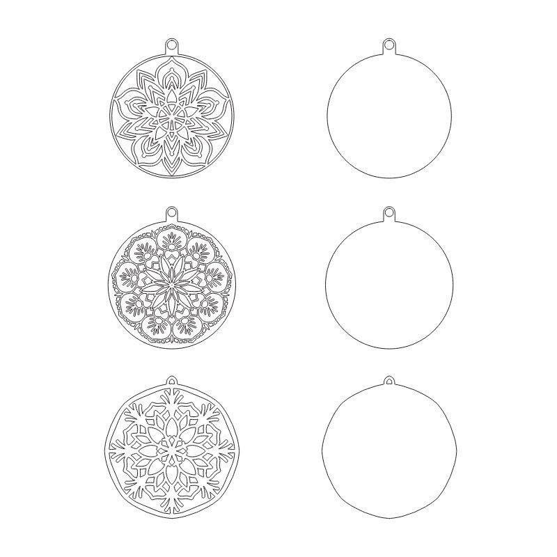 Laser Cut Two Layered Christmas Ornaments Vector
