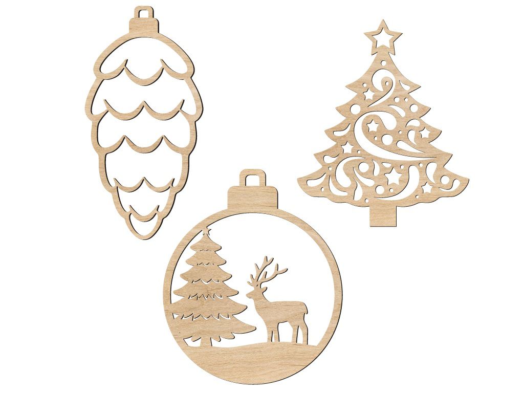 Laser Cut Christmas Decoration Toys Vector