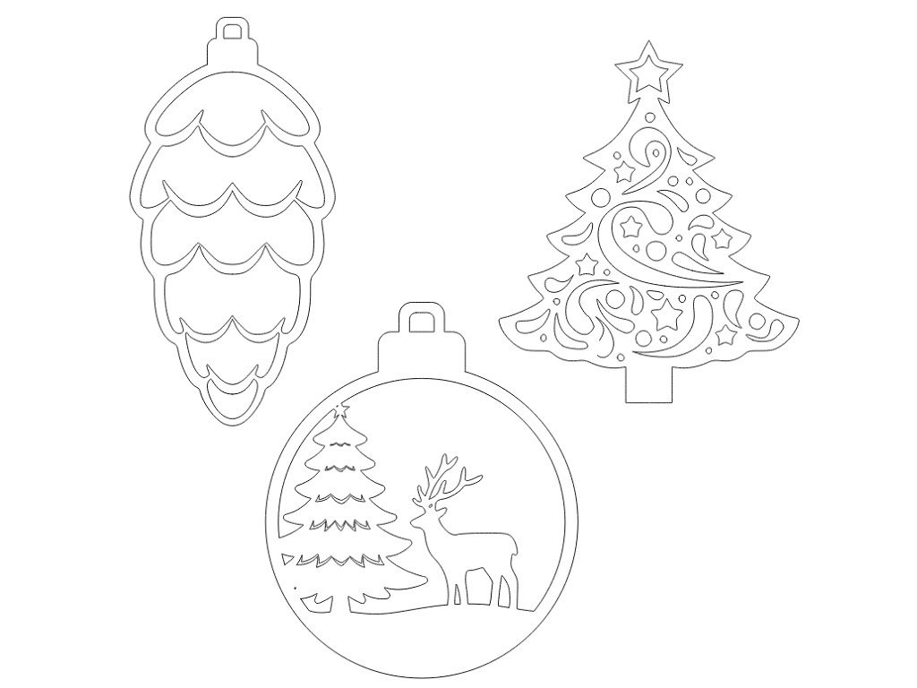 Laser Cut Christmas Decoration Toys Vector