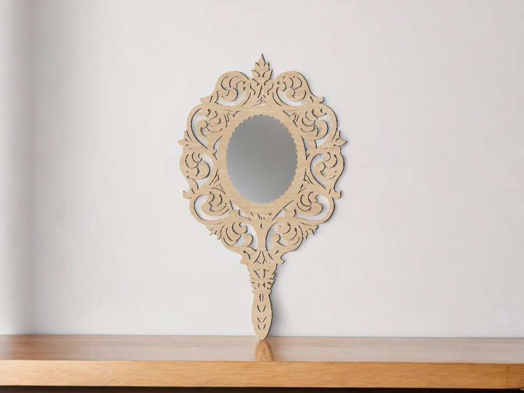 Laser Cut Decorative Hand Mirror Frame CDR DXF SVG File Free Download |  Vecty, image size:1024x768