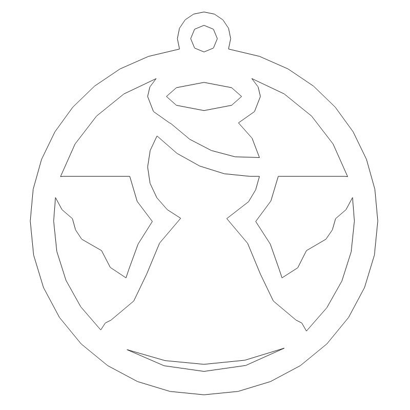 Laser Cut Christmas Angel Bauble Vector