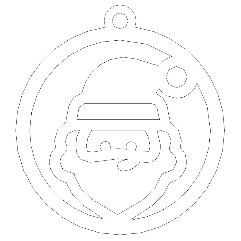 Laser Cut Santa Head Christmas Bauble Vector