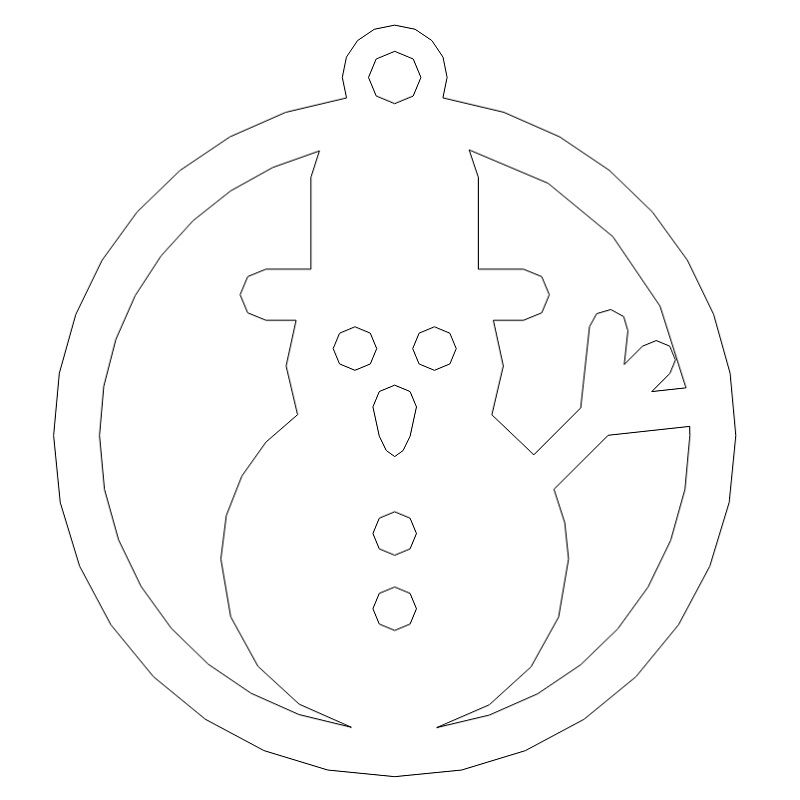 Laser Cut Snowman Christmas Bauble Vector