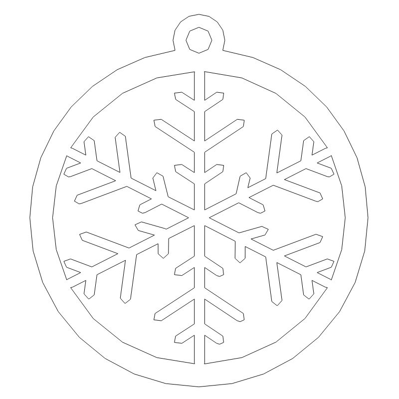 Laser Cut Snowflake Bauble Christmas Tree Decoration Vector