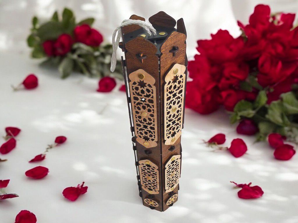 Laser Cut Antique Wood Incense Burner Vector