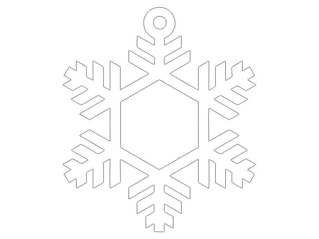 Laser Cut Wooden Snowflake New Year Toy Vector