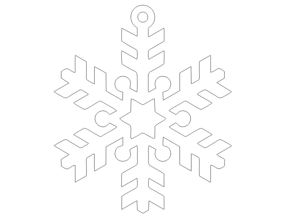 Laser Cut Wooden Hanging Snowflake Vector