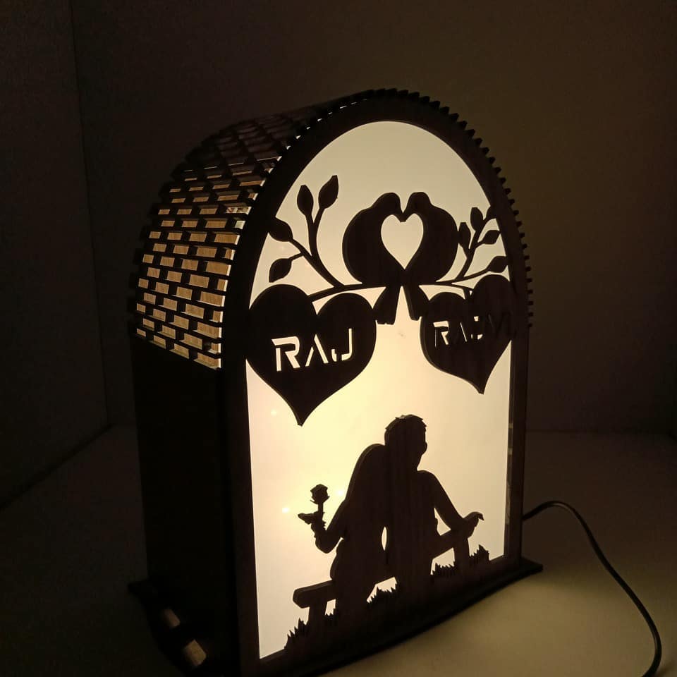 Laser Cut Valentine Day Lightbox Vector