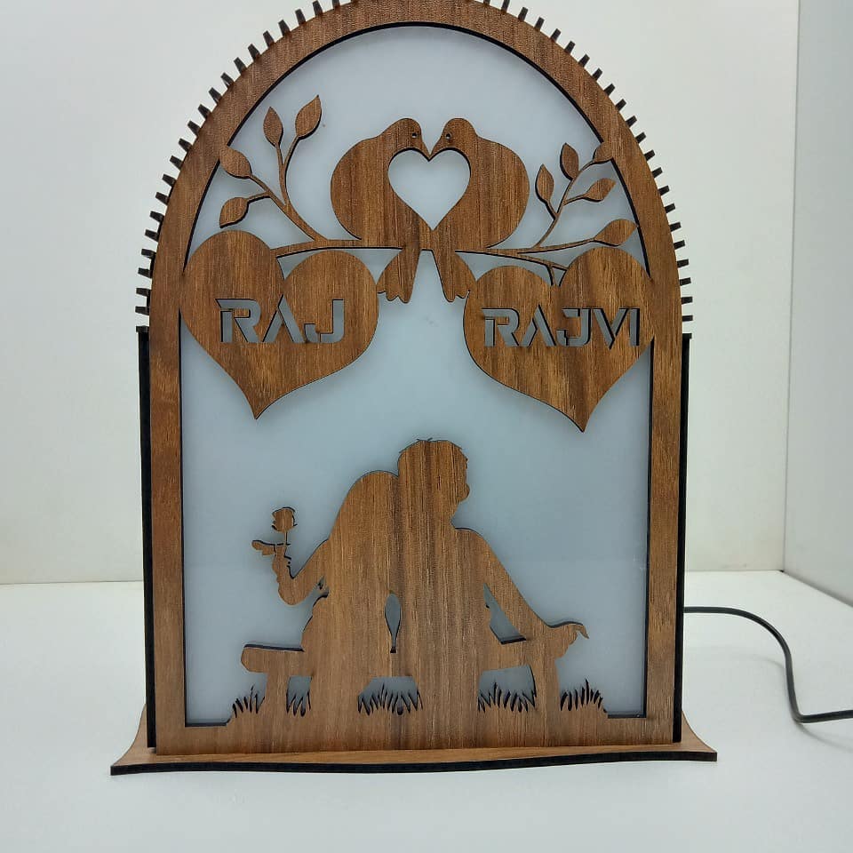 Laser Cut Valentine Day Lightbox Vector