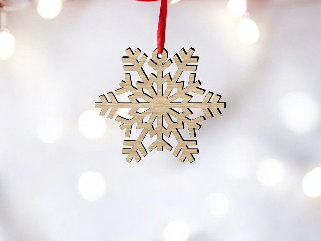 Laser Cut Christmas Pendant Snowflake for Party Vector