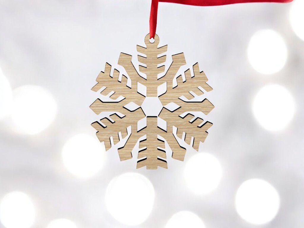 Laser Cut Snowflake Holiday Ornament Vector