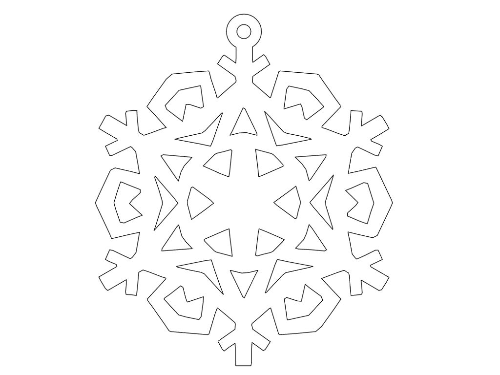Laser Cut Snowflake Tree Ornament Vector