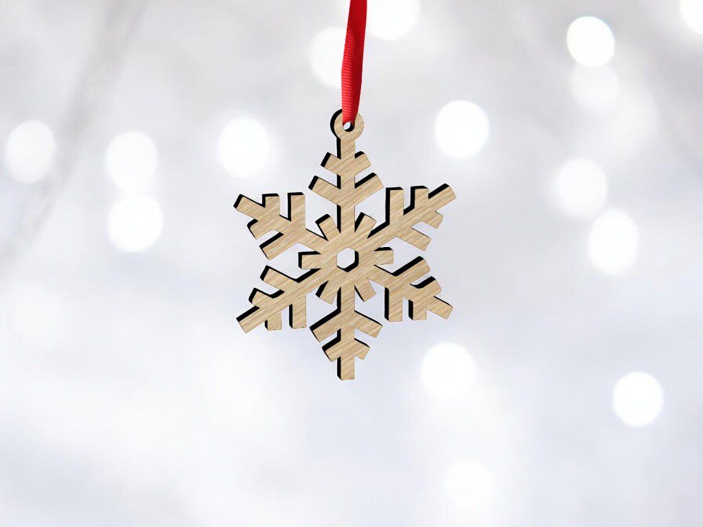 Laser Cut Snowflake Ornament Vector