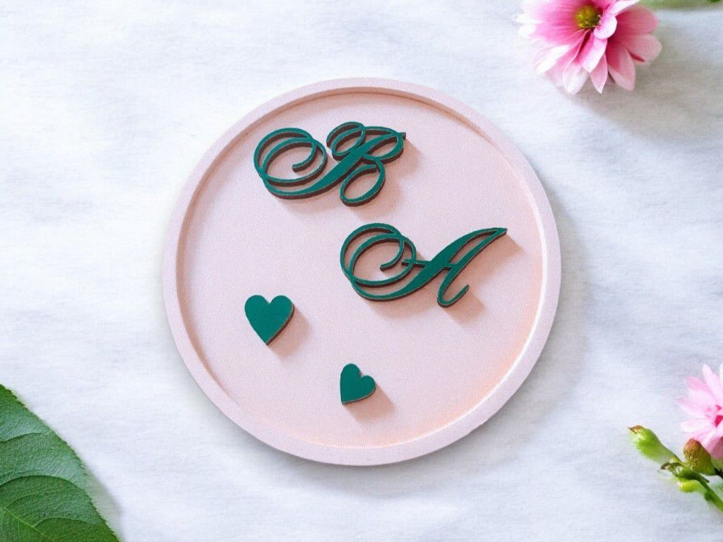 Laser Cut Wooden Wedding Ring Tray Vector