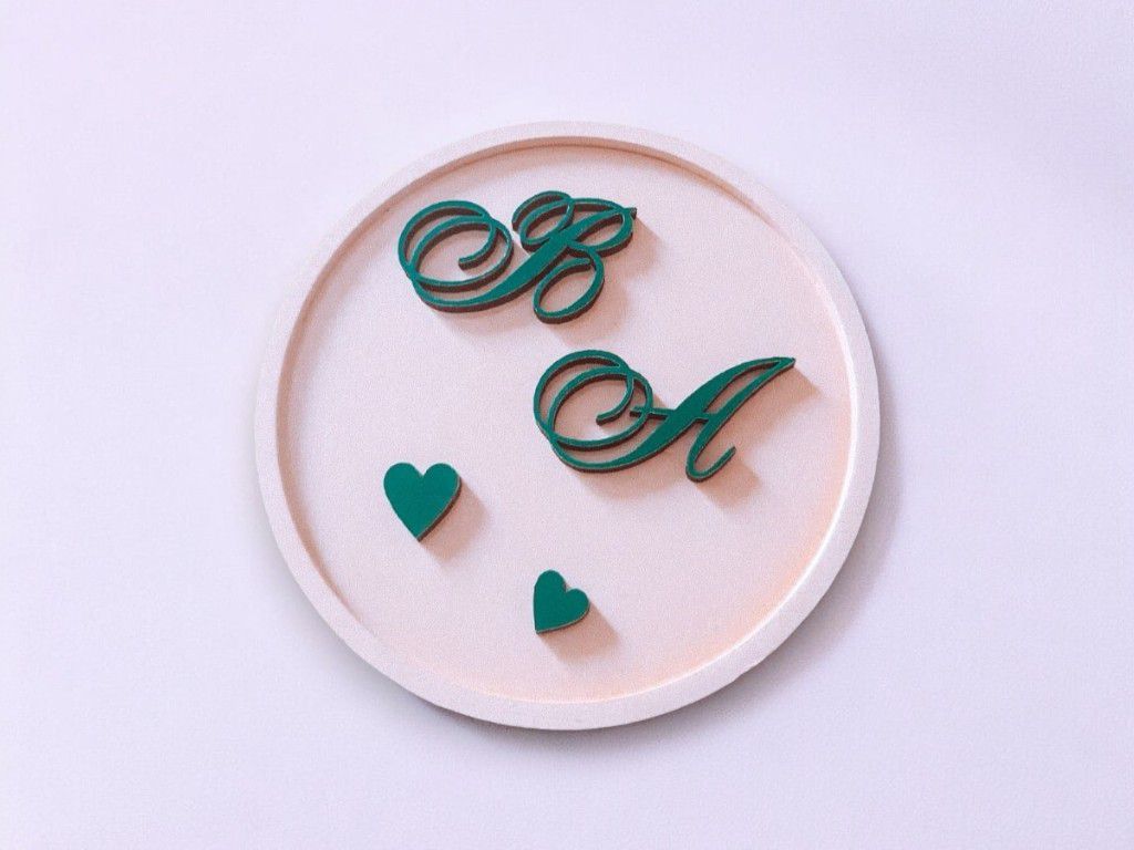 Laser Cut Wooden Wedding Ring Tray Vector