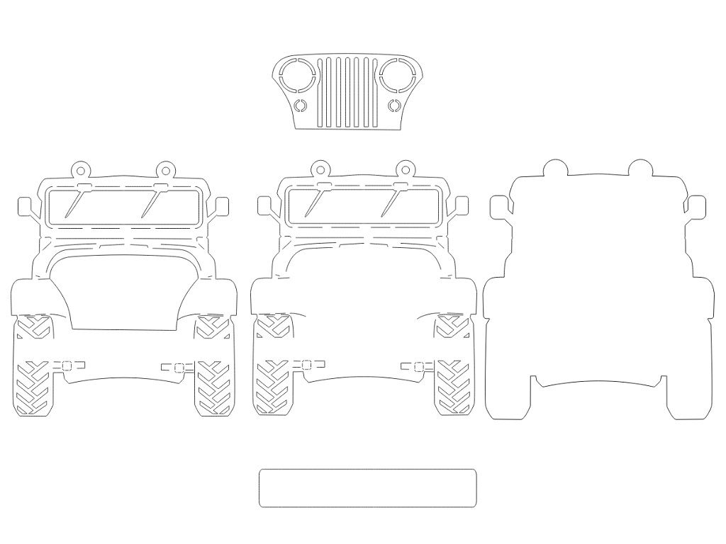 Laser Cut Jeep Clothes Hanger Vector