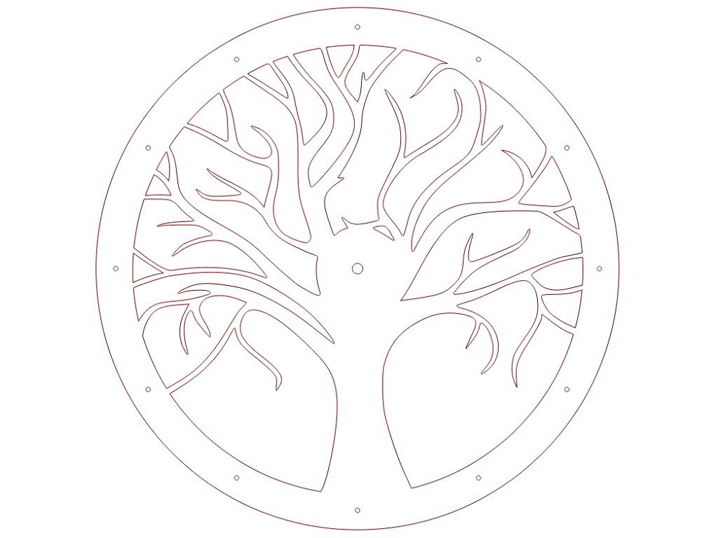 Laser Cut Tree of Life Wall Clock Vector
