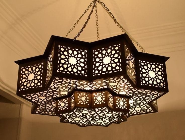 Laser Cut Moroccan Chandelier Pendant Light Vector