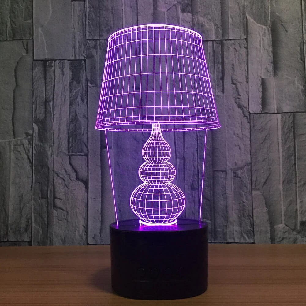 Laser Engraved Lamp Shaped 3D Acrylic Night Light CDR File Free