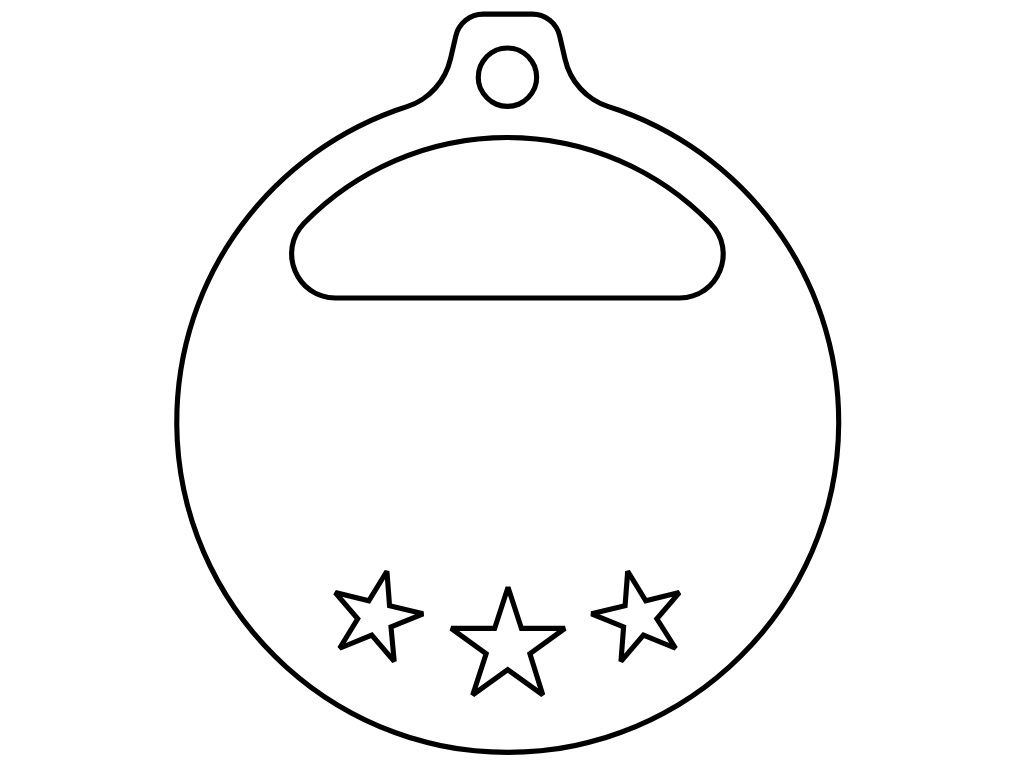 Laser Cut Christmas Bauble with Star Vector